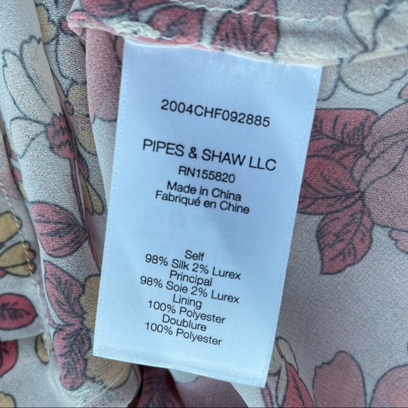 Veronica Beard Cybil Floral Shimmer Silk Dress Size 0 - Picture 8 of 10